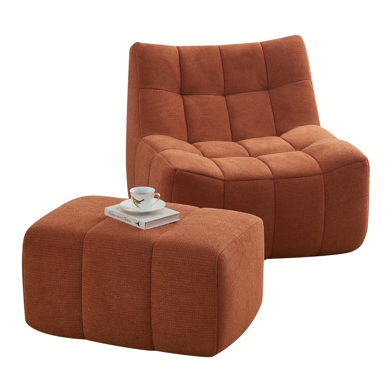 Single Sofa, Small Pedal Sofa, Leisure Sofa, Armless Platform Sofa, Simple Lazy Sofa, Floor Standing Sofa Seat, Indoor Reading And Leisure Integrated Compression Sponge Sofa, No Assembly Required, Suitable for Living Rooms