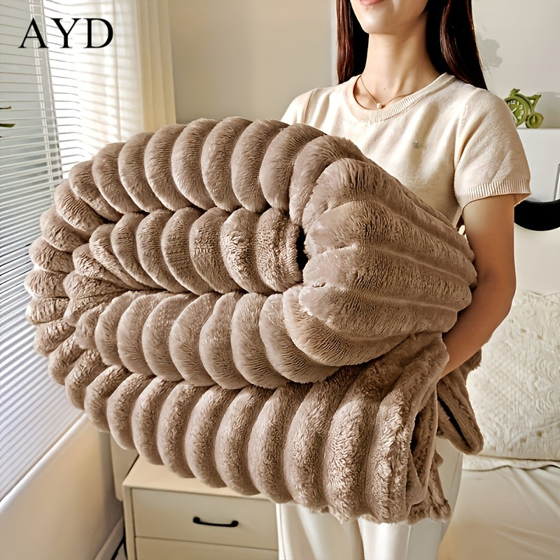 Striped Flannel Fleece Blanket Ultra-Soft, Lightweight, Suitable For Children, Throw\u002FTwin\u002FQueen\u002FKing Sizes, Multi-Color, Ldeal For BedCouch, Travel, Camping, Home Bedroom Decor, Homegoods, Cozyvibes, Room, Best Gifts For Valentine'S Day