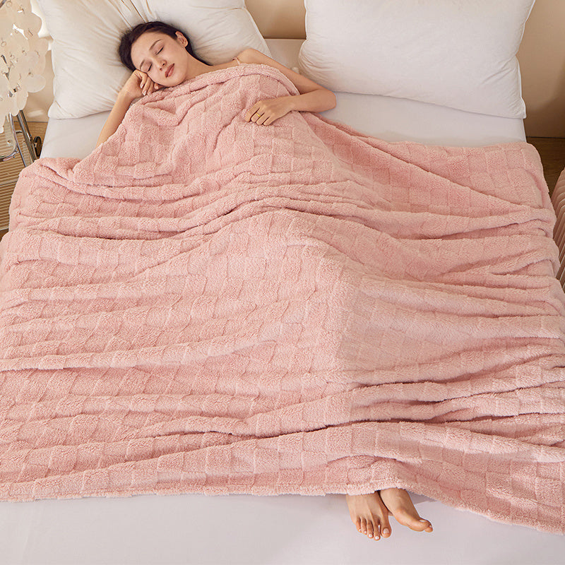 1 Pc Super Soft Throw Blanket Premium Silky Flannel Fleece 3D Checkered Lightweight Bed Blanket All Season Use, Can be used in many scenarios, bath towel, bathrobe, blanket, air-conditioning blanket, shawl blanket, travel blanket