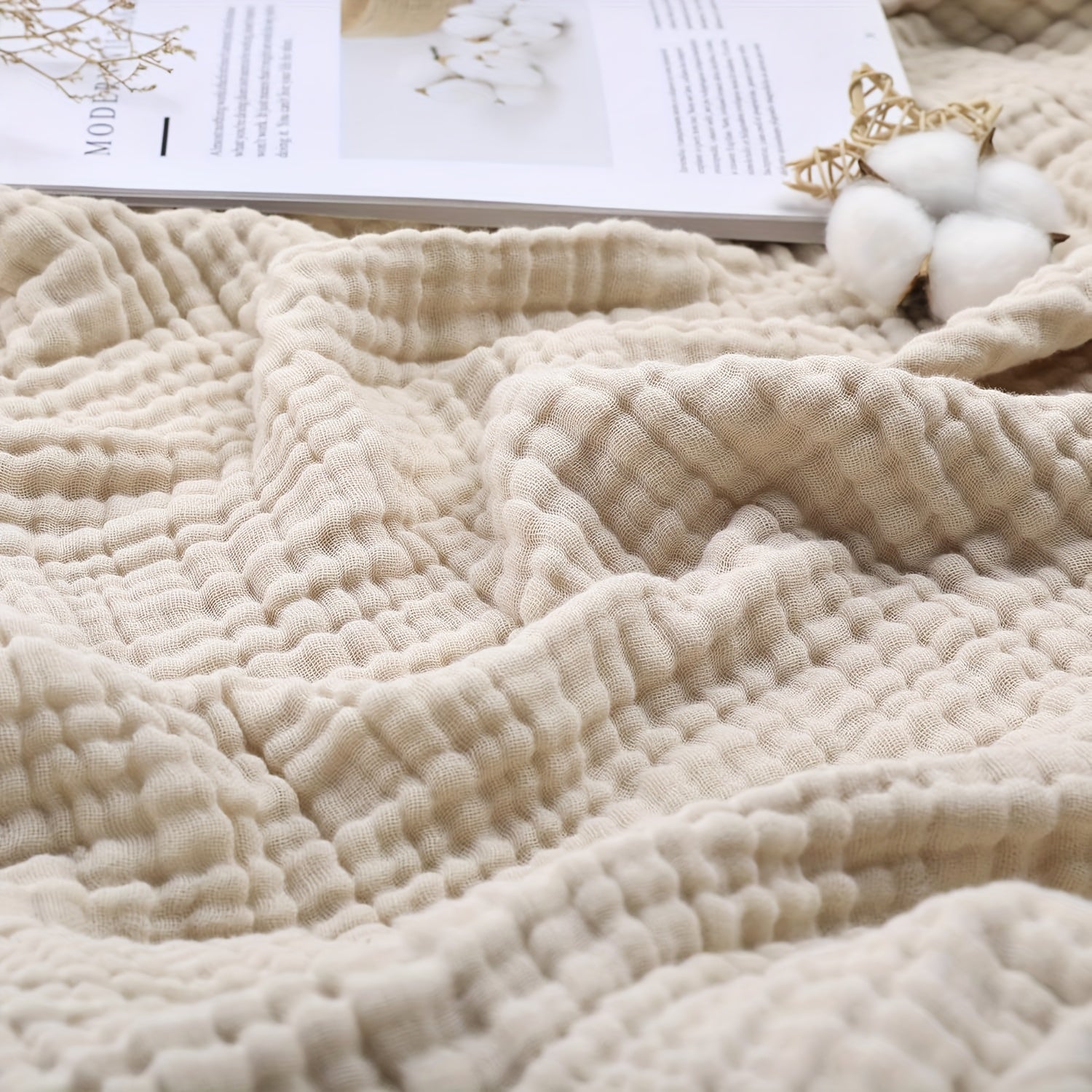 Yoofoss 100% Cotton Muslin Blanket 50\