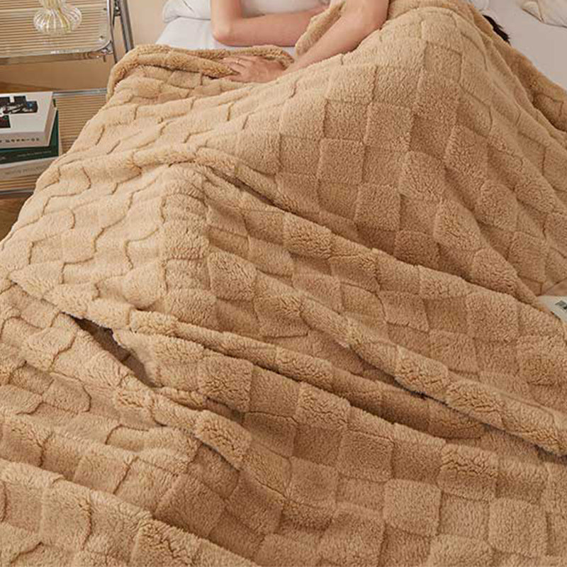 1 Pc Super Soft Throw Blanket Premium Silky Flannel Fleece 3D Checkered Lightweight Bed Blanket All Season Use, Can be used in many scenarios, bath towel, bathrobe, blanket, air-conditioning blanket, shawl blanket, travel blanket
