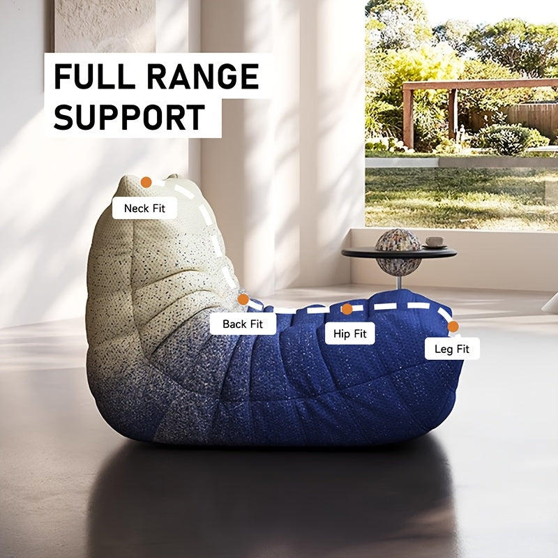 Armless Floor Lounge Chair Sofa, Bean Bag Fireplace Chair, Durable And Comfortable Floor Lounge Chair, Plush Teddy Fleece Memory Foam Compressed Foam Self-expanding Ergonomic Chair