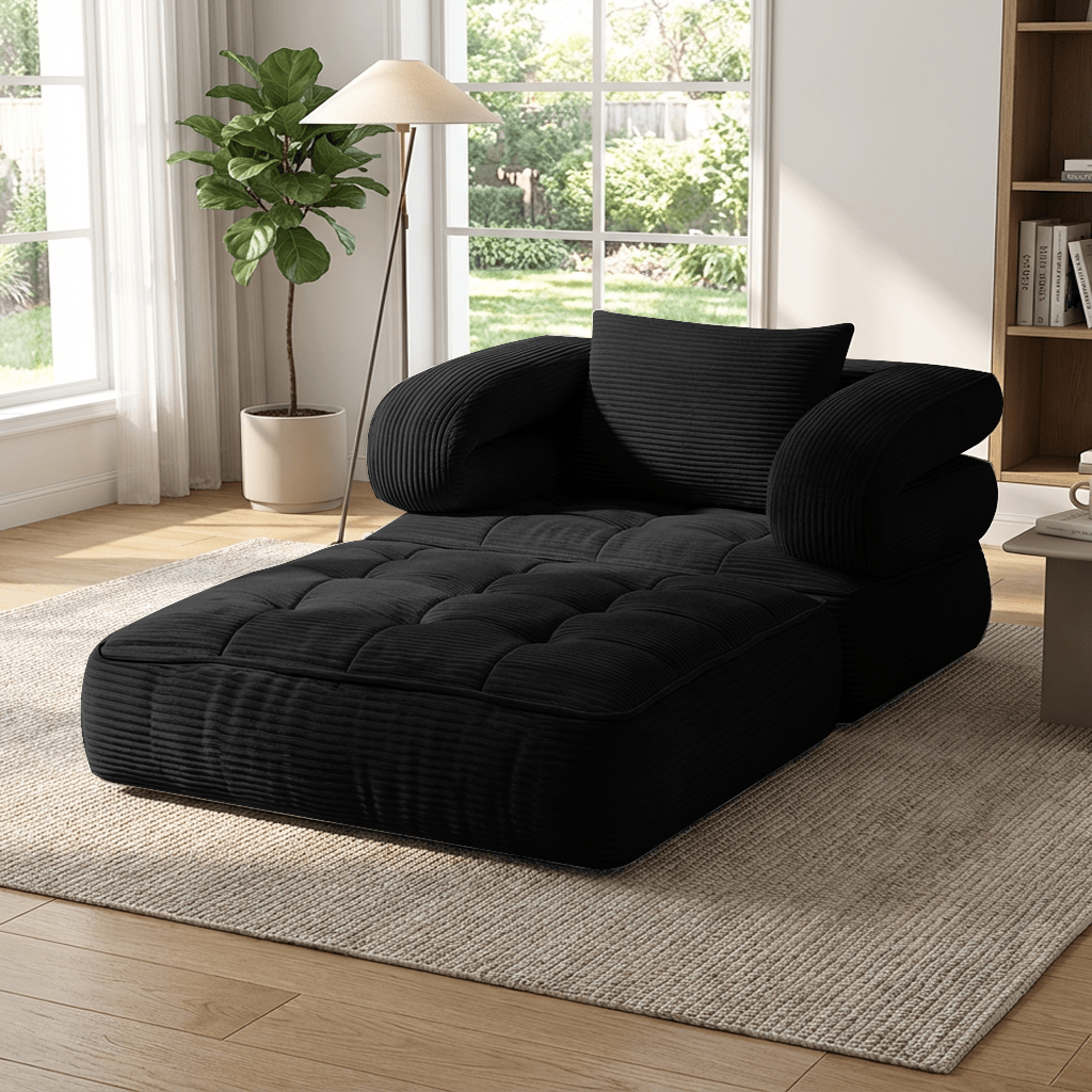 Black Fridays Items, Local Warehouse, Folding Sofa Bed, 1-Person Chair Bed with Backrest and Pillow, Space-Saving Single Bed for Living Room, Bedroom, Apartment, Gray and Orange, Bean Bag Chair, Living Room Furniture, Boneless Couch for Living Room,
