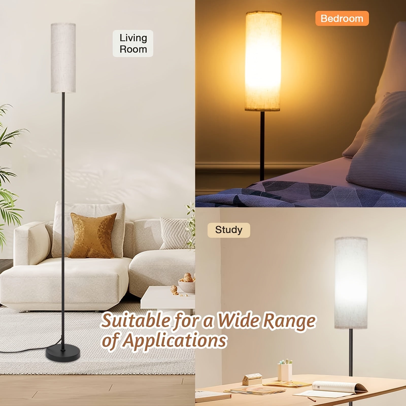 1PACK Floor Lamp with Three Adjustable Color Temperatures (3000-6000K), 9W, 800LM, Control Method: Foot Switch + Remote Control, Suitable for Bedrooms, Living Rooms And Offices., Bedroom Lamp, Stylish Decor, Adjustable Brightness, Multicolor Lamp