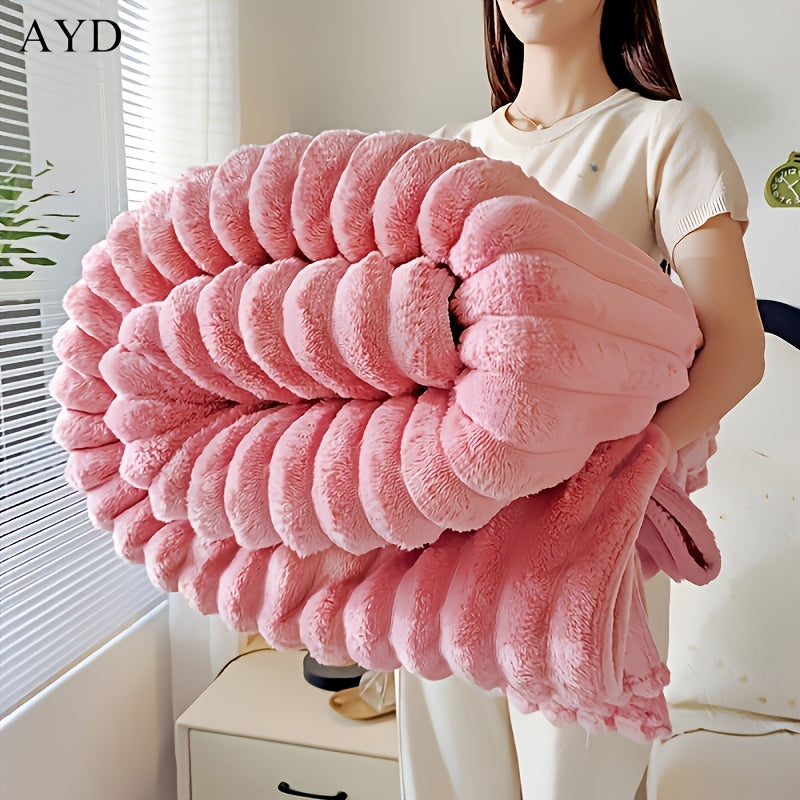 Striped Flannel Fleece Blanket Ultra-Soft, Lightweight, Suitable For Children, Throw\u002FTwin\u002FQueen\u002FKing Sizes, Multi-Color, Ldeal For BedCouch, Travel, Camping, Home Bedroom Decor, Homegoods, Cozyvibes, Room, Best Gifts For Valentine'S Day