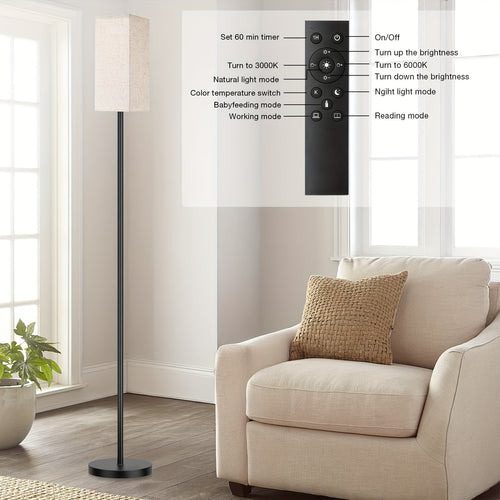 1PACK Floor Lamp with Three Adjustable Color Temperatures (3000-6000K), 9W, 800LM, Control Method: Foot Switch + Remote Control, Suitable for Bedrooms, Living Rooms And Offices., Bedroom Lamp, Stylish Decor, Adjustable Brightness, Multicolor Lamp