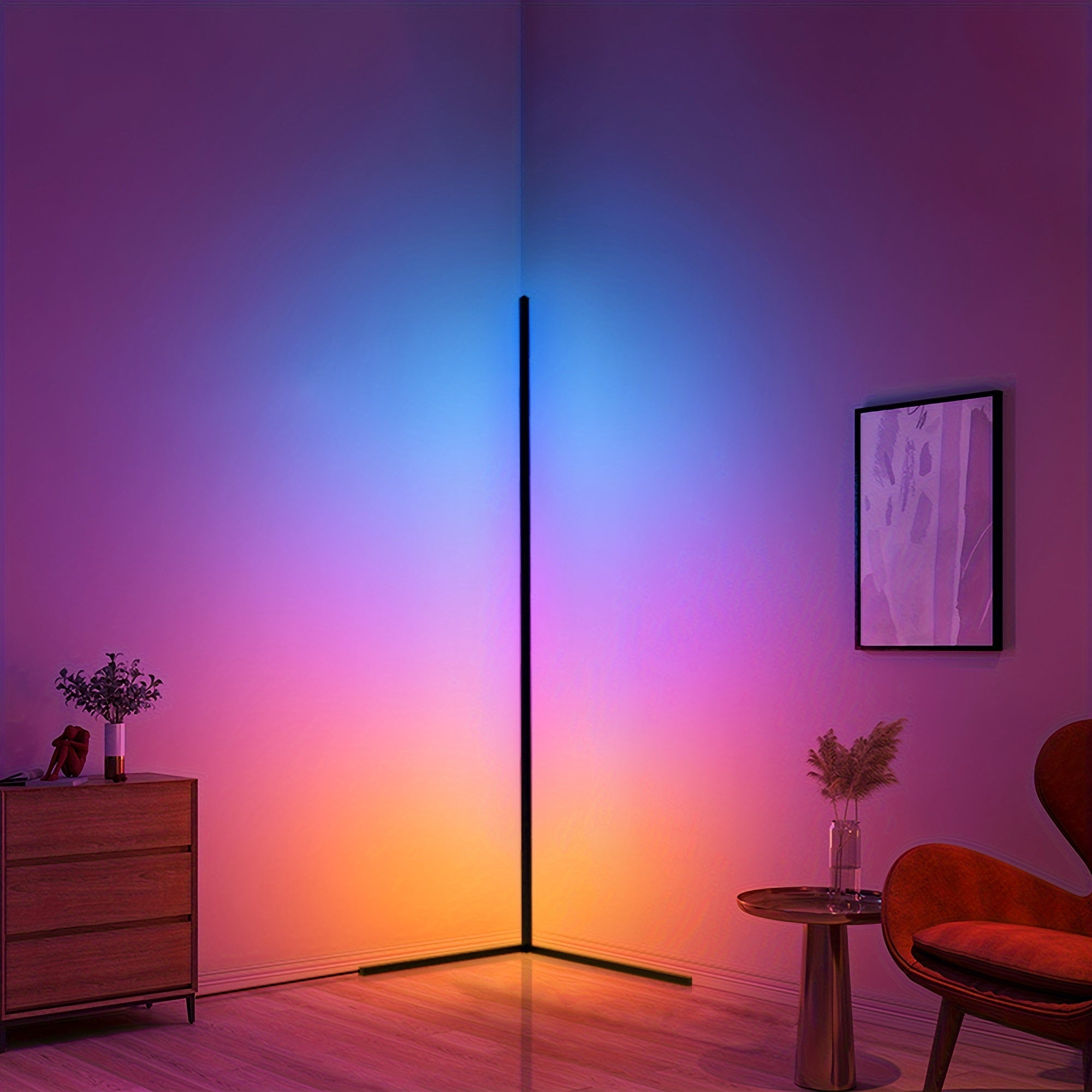 1\u002F 2pack Corner Floor Lamp, Smart RGB LED Floor Lamp with App and Remote Control, High Brightness LED, 16 Million Colors, Music Sync, Timer Setting, Mood Lighting, Ideal for Living Rooms, Bedrooms, Room Decor