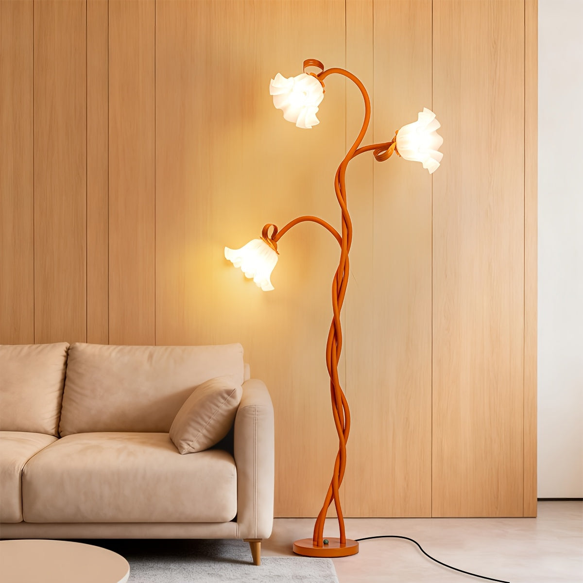 Contemporary Floral Floor Lamp with a Flexible Arm, Creative Design with 3 Color Temperatures, Ideal for Bedrooms, Living Rooms, Studies, And Hotel Decor (Comes with 3 Bulbs Included)
