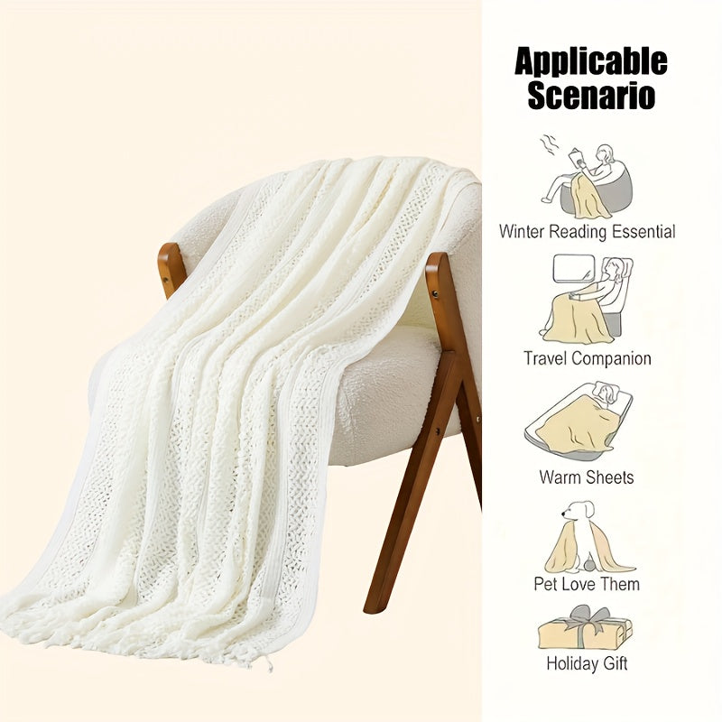 Women'S All-Season Small Lunch Break Blanket | 50×67 Inches Multi-Functional Sofa Throw, Household Bed Blanket, Office Shawl, Knee Warmer And Thermal Blanket, Polyester, Bohemian Style